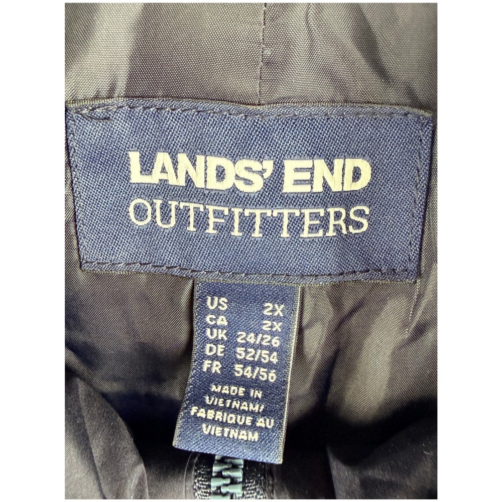 Lands End Outfitters Womens 2X Blue Quilted Chevron Puffer Vest Full Zip - Picture 3 of 4